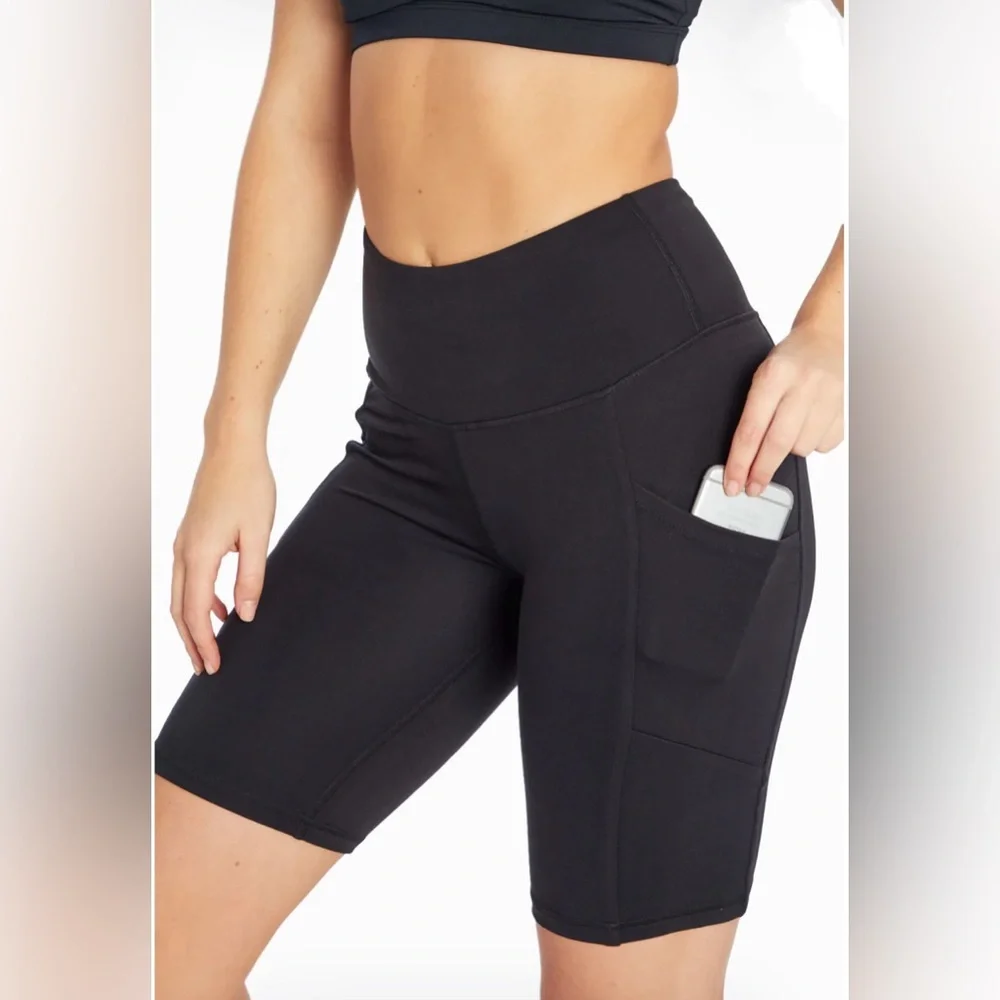 NEW Marika Brenda Side Pocket Tummy Control Bermuda Shorts 9” in Black